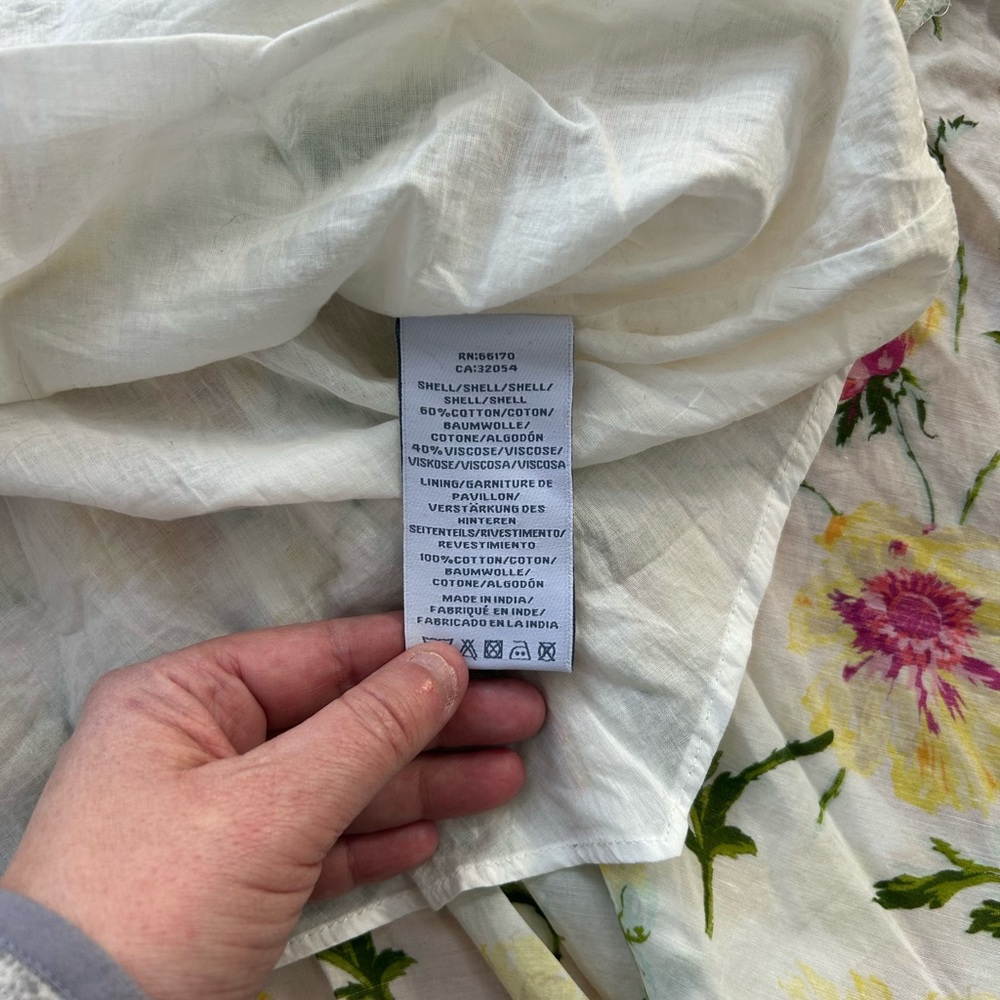 Anthropologie‎ LIL Matilija Yellow Poppy Floral Cotton Dress NWT Petite Size 10P - Picture 7 of 10